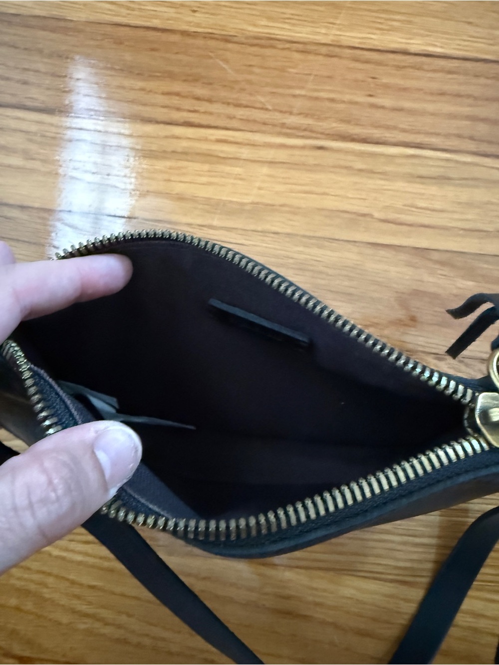 Madewell Black Leather Belt Bag with Gold Hardware - Picture 5 of 6